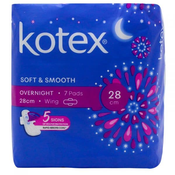 Kotex Soft & Smooth Maxi Night Wing 7s