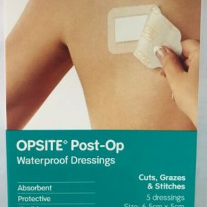 S&N Opsite Post-Op Clear Adhensive Waterproof Dressings 9.5cmx8.5cm 3s is a clear, waterproof dressing which allows the skin to breathe. It also provides a barrier to bacteria and is flexible to allow movement. The dressing has a highly absorbent pad.