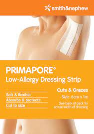 S&N Primapore Low Allergy Dressing Strips 6cmx1m 1s